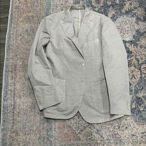 LBM 1911 Men’s Blazer Sport Jacket Cotton linen Unlined Tan Size IT 54 us 44